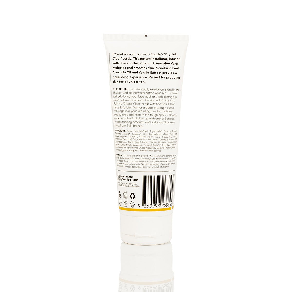 Crystal Clear Face & Body Scrub - Sontse. - best fake tan